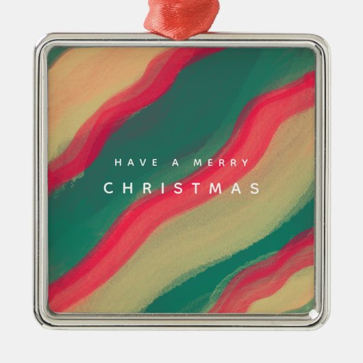 Abstract Hand Painted Pattern Flat Holiday Card Ornament Aus Metall (Vorne)