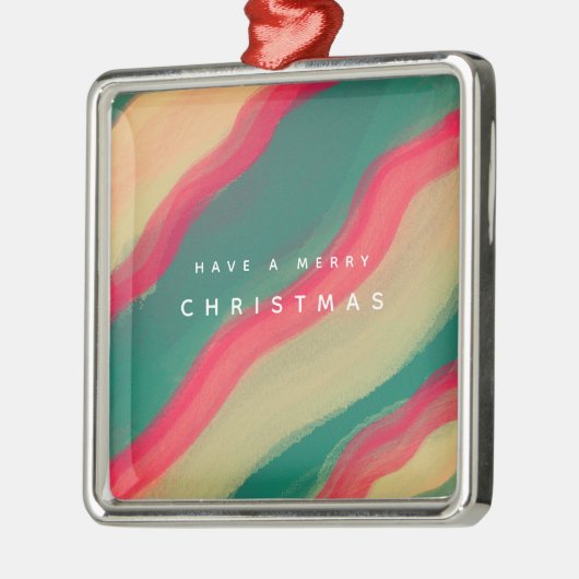Abstract Hand Painted Pattern Flat Holiday Card Ornament Aus Metall (Links)
