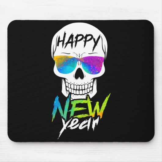 Abstract Happy New Skull Year  Mousepad (Vorne)