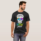 Abstract Happy New Skull Year  T-Shirt (Vorne ganz)