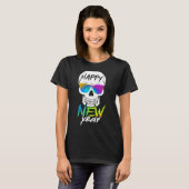 Abstract Happy New Skull Year T-Shirt (Vorne ganz)