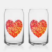 Abstract Heart Confetti Art Dosenglas (Vorderseite)