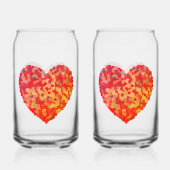 Abstract Heart Confetti Art Dosenglas (Rückseite)