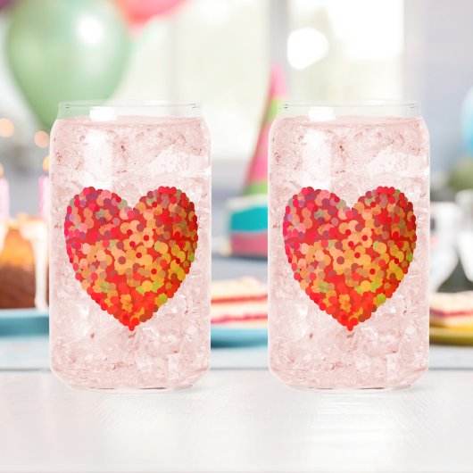Abstract Heart Confetti Art Dosenglas (Insitu (Geburtstag))
