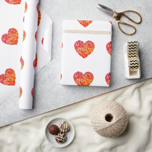 Abstract Heart Confetti Art Geschenkpapier (Kunsthandwerk)