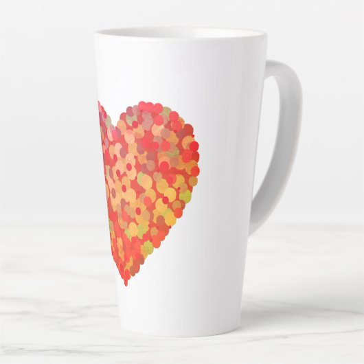Abstract Heart Confetti Art Milchtasse (Rechte Ecke)