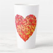 Abstract Heart Confetti Art Milchtasse (Vorderseite)