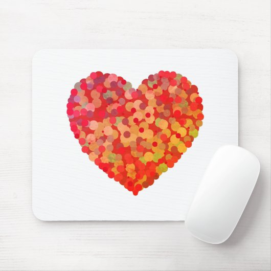 Abstract Heart Confetti Art Mousepad (Mit Mouse)
