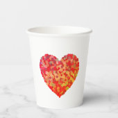 Abstract Heart Confetti Art Pappbecher (Rückseite)