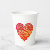 Abstract Heart Confetti Art Pappbecher (Vorderseite)
