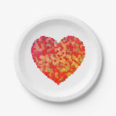 Abstract Heart Confetti Art Pappteller (Vorderseite)