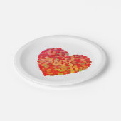 Abstract Heart Confetti Art Pappteller (Schrägansicht)