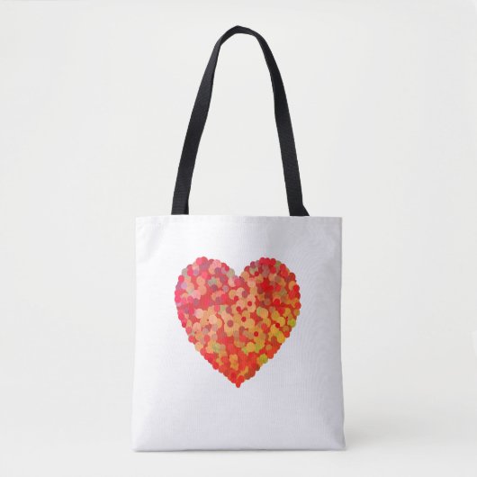 Abstract Heart Confetti Art Tasche (Vorderseite)