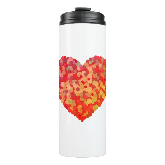 Abstract Heart Confetti Art Thermosbecher (Vorderseite)
