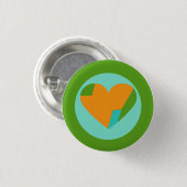 Abstract Heart Green Teal Orange Circle Button (Vorne & Hinten)