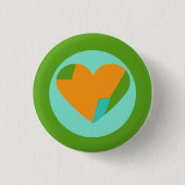 Abstract Heart Green Teal Orange Circle Button (Vorderseite)