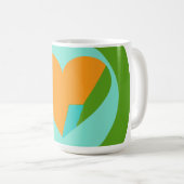 Abstract Heart Green Teal Orange Circle Kaffeetasse (VorderseiteRechts)