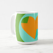Abstract Heart Green Teal Orange Circle Kaffeetasse (Vorderseite Links)