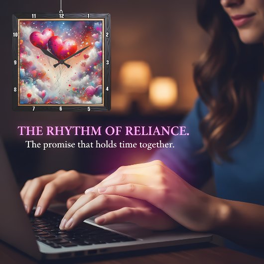 Abstract Heart Nebula Dream Quadratische Wanduhr