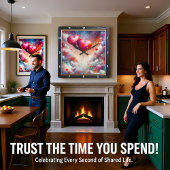 Abstract Heart Nebula Dream Quadratische Wanduhr