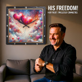 Abstract Heart Nebula Dream Quadratische Wanduhr