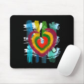 Abstract Heart _ Painterly Valentine Abstract Art Mousepad (Mit Mouse)