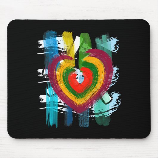 Abstract Heart _ Painterly Valentine Abstract Art Mousepad (Vorne)