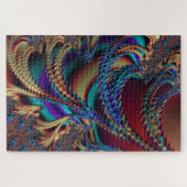 Abstract Holographic Fractal Alien Landscape Puzzle (Horizontal)