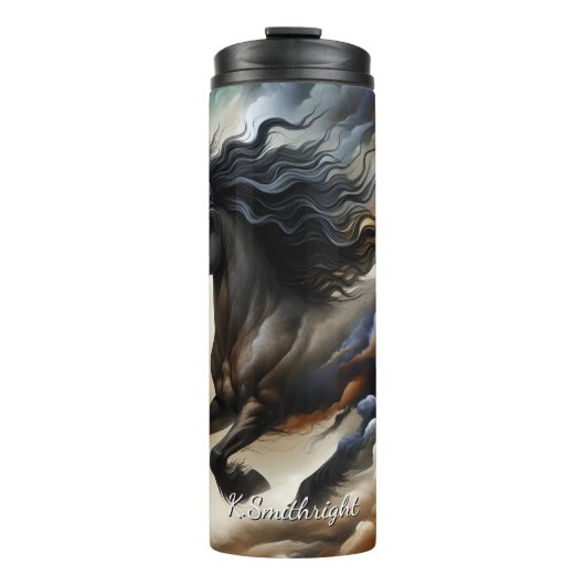 Abstract Horse Cloud Dreamscape Art Thermosbecher (Vorderseite)