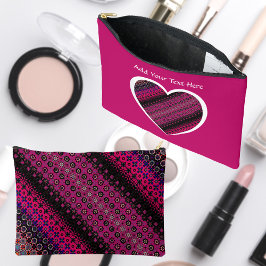 Abstract Hot Pink Pattern Cosmetic Bag Zubehörtasche