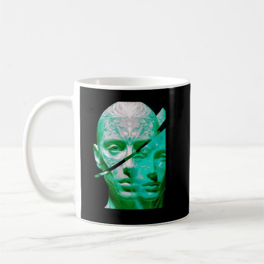 Abstract Human Identity – Dual Perception Textured Kaffeetasse (Links)