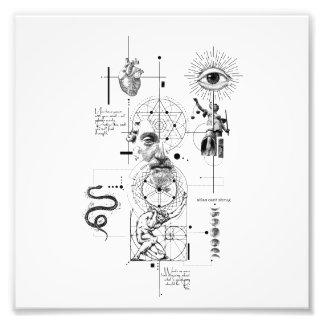 Abstract Human Mind, Eye & Heart Illustration Fotodruck