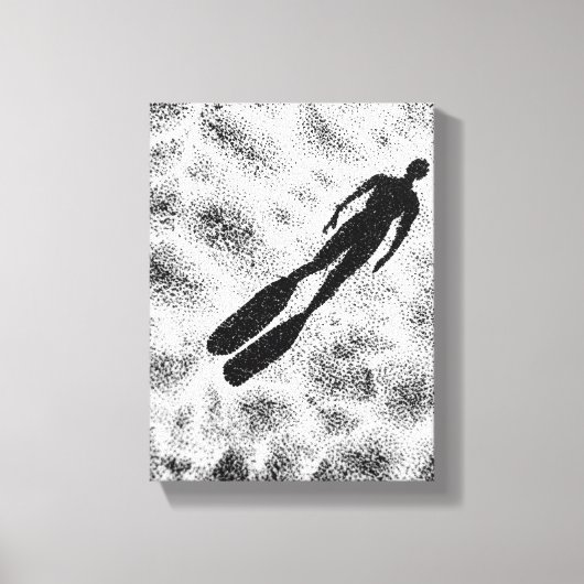 Abstract Human Silhouette – Modern Black & White A Leinwanddruck (Vorderseite)