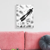 Abstract Human Silhouette – Modern Black & White A Leinwanddruck (Insitu (Wohnzimmer))