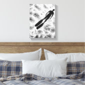Abstract Human Silhouette – Modern Black & White A Leinwanddruck (Insitu (Schlafzimmer))