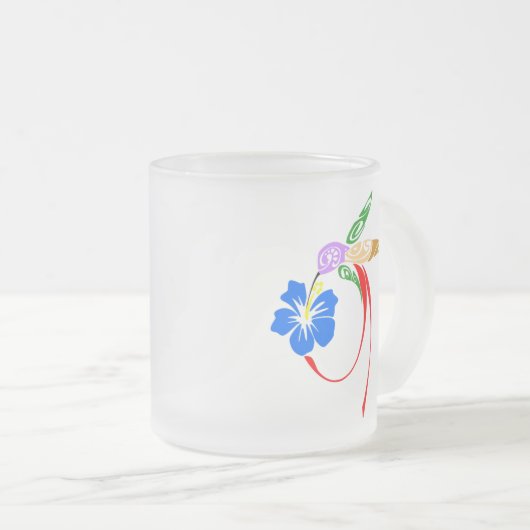 Abstract Hummingbird Frosted Mug Mattglastasse (VorderseiteRechts)