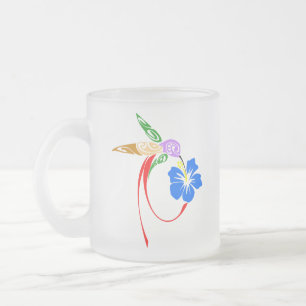 Abstract Hummingbird Frosted Mug Mattglastasse