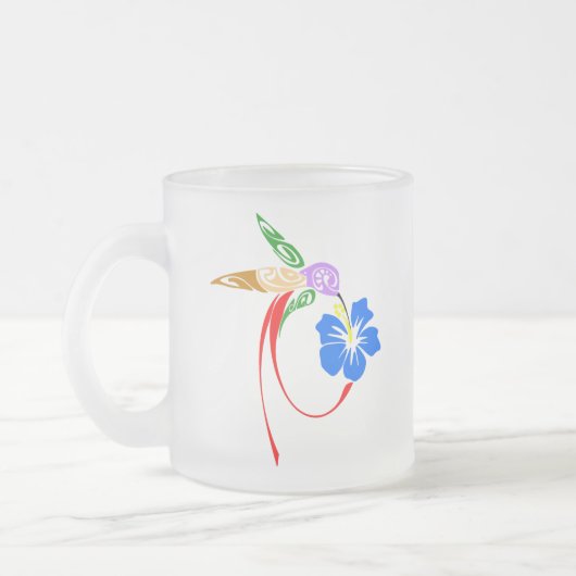 Abstract Hummingbird Frosted Mug Mattglastasse (Links)