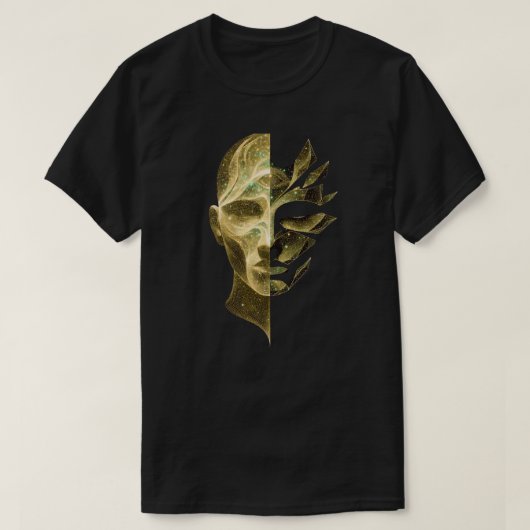 Abstract Identity Split Face – Layered Cosmic Self T-Shirt (Design vorne)