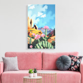 Abstract Impressionist Southwest Desert Cactus Leinwanddruck (Insitu (Wohnzimmer))