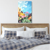 Abstract Impressionist Southwest Desert Cactus Leinwanddruck (Insitu (Schlafzimmer))
