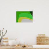 Abstract In Green And Yellow 1004 Poster (Küche)
