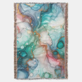 Abstract in Pink, Teal, Blue, and Gold Decke (Vorderseite Vertikal)