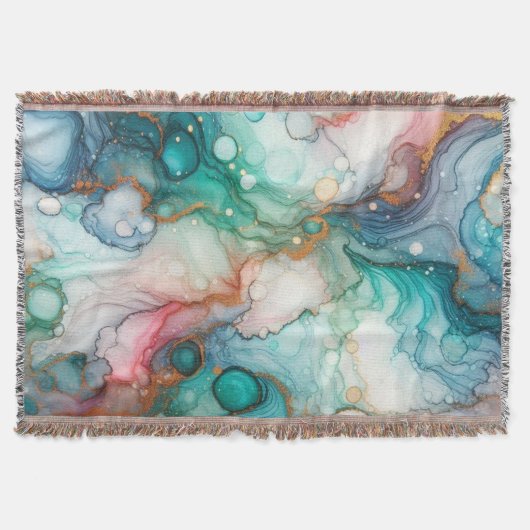 Abstract in Pink, Teal, Blue, and Gold Decke (Vorderseite)