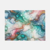 Abstract in Pink, Teal, Blue, and Gold Fußmatte (Vorderseite)