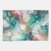 Abstract in Pink, Teal, Blue, and Gold Geschirrtuch (Horizontal)