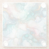 Abstract in Pink, Teal, Blue, and Gold Glasuntersetzer (Rückseite)