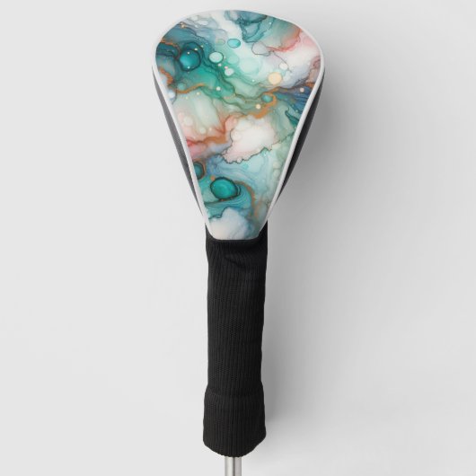 Abstract in Pink, Teal, Blue, and Gold Golf Headcover (Vorderseite)