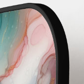 Abstract in Pink, Teal, Blue, and Gold Pickleball Schläger (Linke Seite)