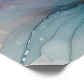 Abstract in Pink, Teal, Blue, and Gold Poster (Ecke)